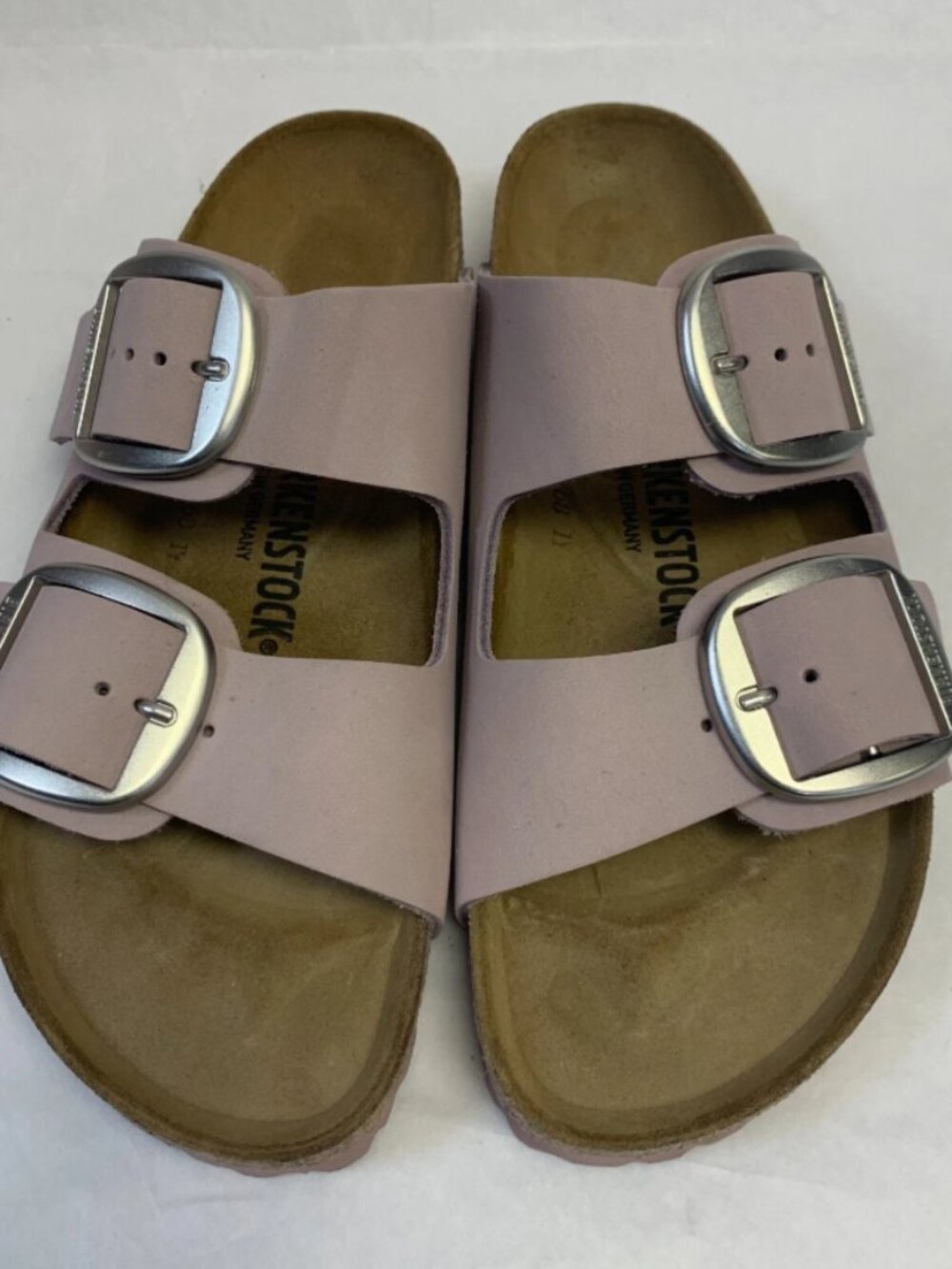 Birkenstock Arizona Big Buckle Yomo Lilac Nubuck Leather Narrow Width Sandals